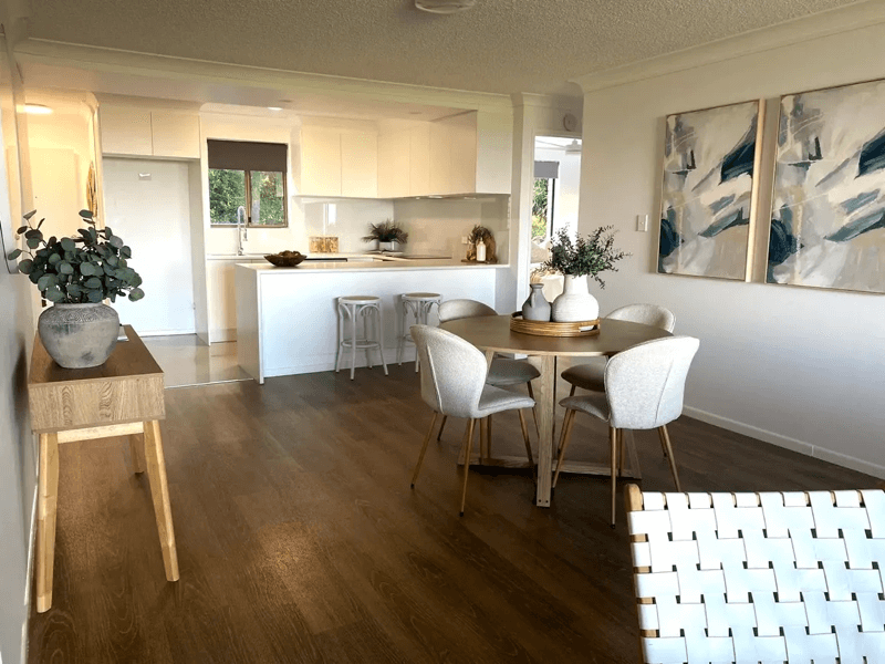 Hanging artwork in a kitchen or dining space Artwork above dining table
